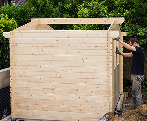 construction chalet piscine