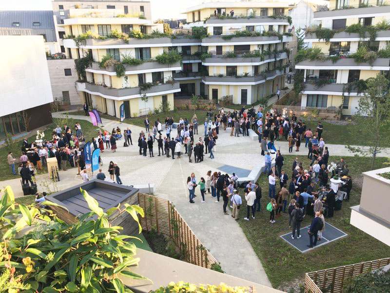 residence contemporaine avec jardins partages et espaces collectifs copropriete nantes bio original